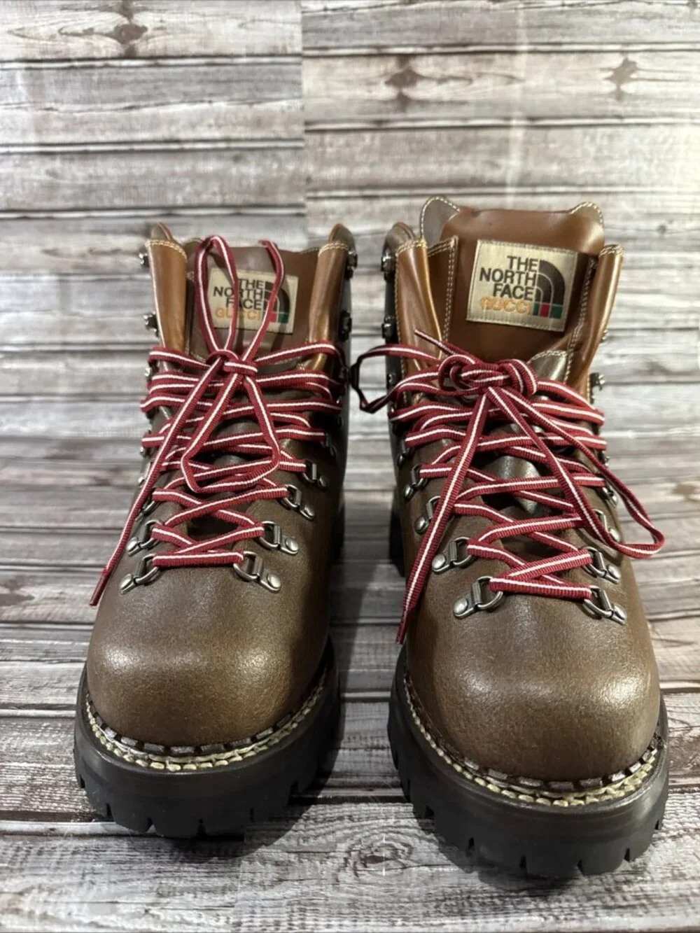 Gucci The North Face Collaboration Boots Mountain 655398 Size 12 New Color Brown